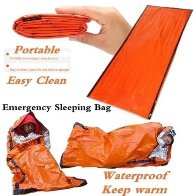 Survival Blanket Reflective - Couverture d'urgence en PE, sac de