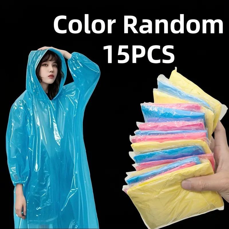 Emergency Poncho Rain - Poncho de pluie transparent jetable de