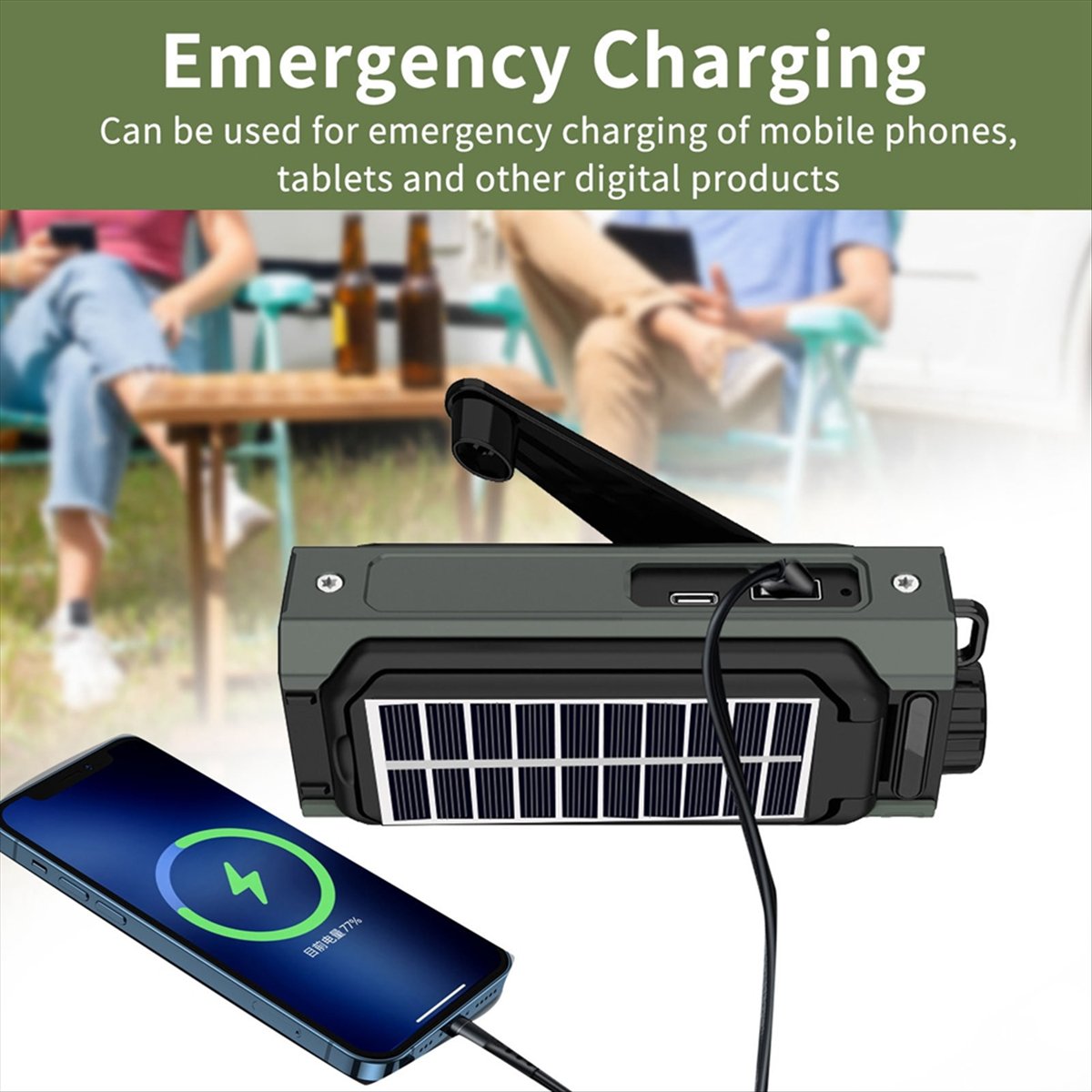 Solar Emergency Charger - Radio solaire portable A26Z, radio d'urgence