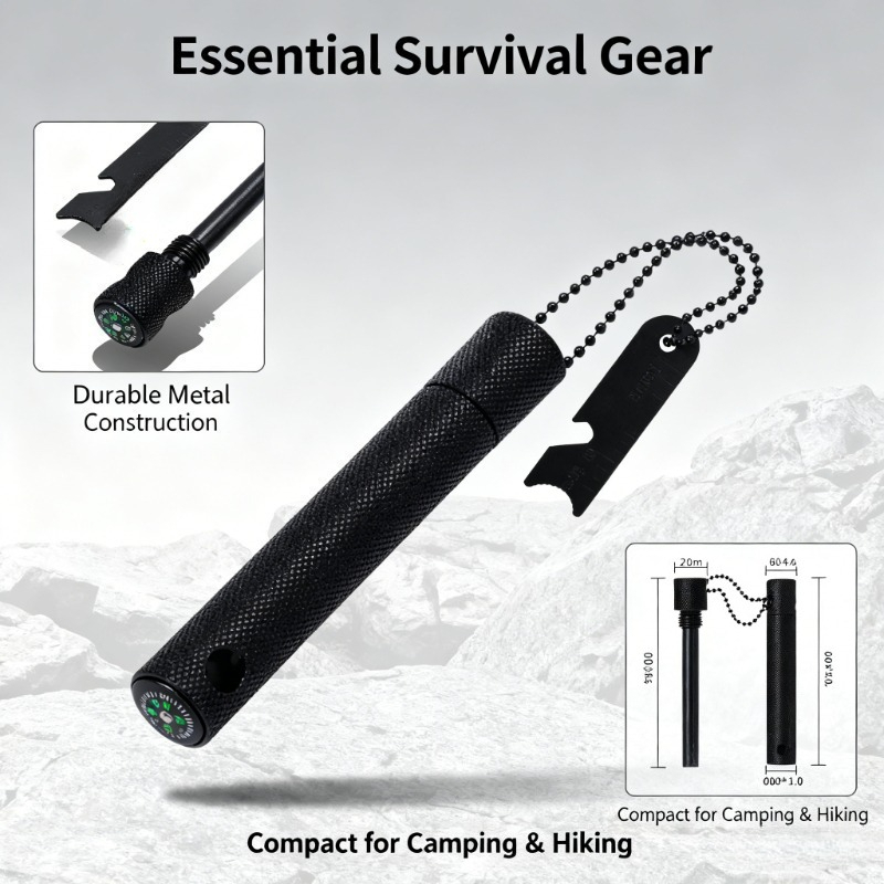 Magnesium Fire Starter - Bâton de magnésium avec boussole -