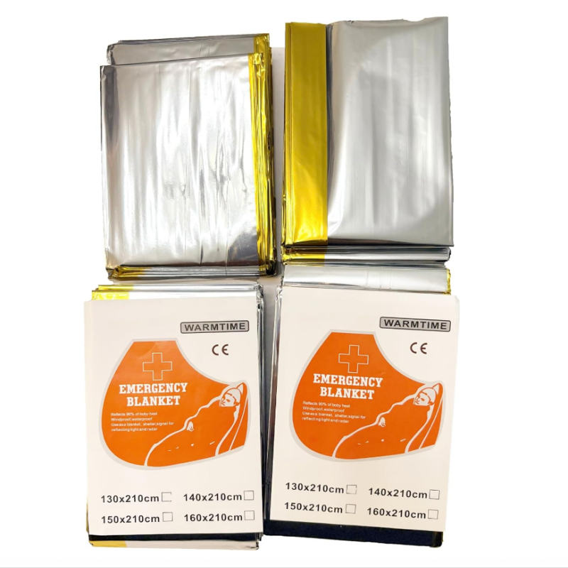 Survival Blanket Reflective - Lot de 4 couvertures thermiques d'urgence
