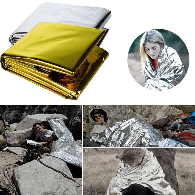 Survival Blanket Reflective - Couverture de premiers secours portable pour