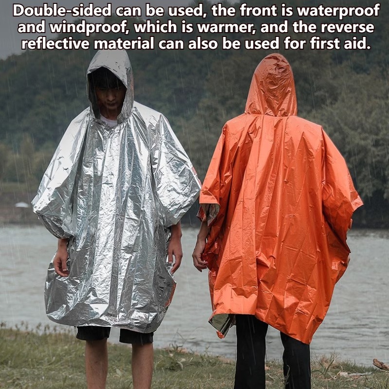 Emergency Poncho Rain - Poncho de pluie d'urgence, couverture thermique